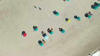 Drone captured unique footage of umbrellas on beach
