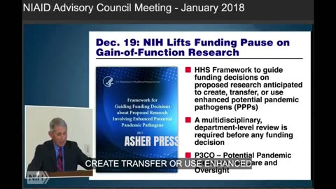 Anthony Fauci in 2018 discussing why he thinks funding Gain of Function Research is a good thing