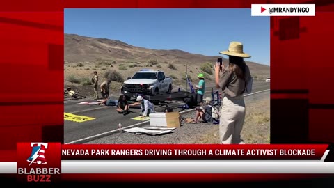 Nevada Park Rangers Driving Through A Climate Activist Blockade
