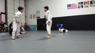 Kids class sparring