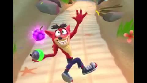 Pinstripe Potoroo Battle Run Gameplay On Beach Jungle - Crash Bandicoot: On The Run! (Season 5 Boss)