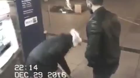 ATM pick pockets reaction is priceless after being caught on CCTV!