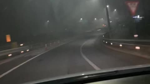 Night driving video. Korean road.