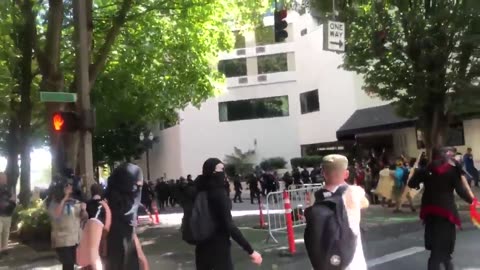 Aug 4 2018 Portland 01.10 Police use Flash Grenades and Projectiles at Antifa to disperse them