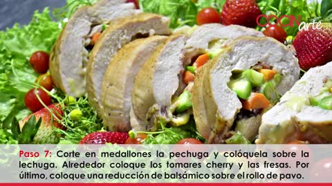 Receta Cocinarte: Pechuga de pavo rellena