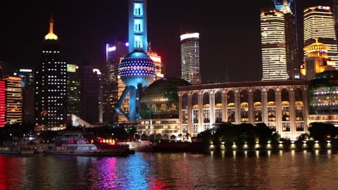 Shanghai city lights, China