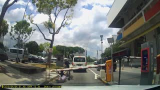 Cyclist Taken Down by Crossing Gate