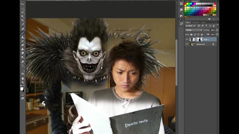 Add Ryuk ( DEATH NOTE ) - Photoshop Tutorial