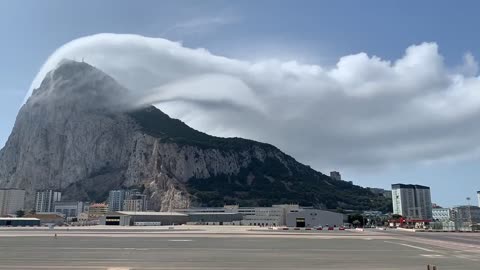 Stunning banner cloud over the Rock of Gibraltar.#badal #viralvideo #viralshorts #cloud