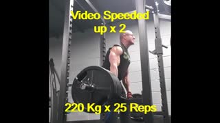 Rack Pull - 220kg for 25 reps