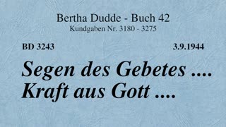 BD 3243 - SEGEN DES GEBETES .... KRAFT AUS GOTT ....