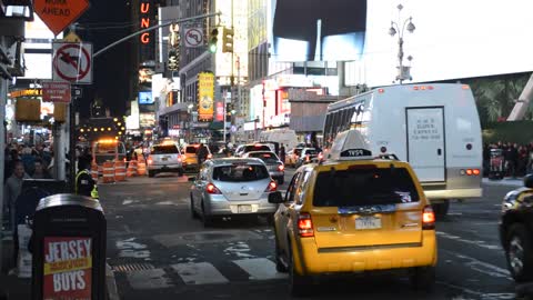 busy street in New York City