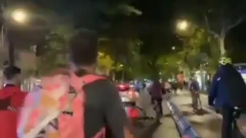 In Madrid, a car crashed into a group of cyclists marching in support of Palestine