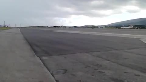 USAF V 22 Ospreys and C-130 Hercules taking off at Lajes Air Base.