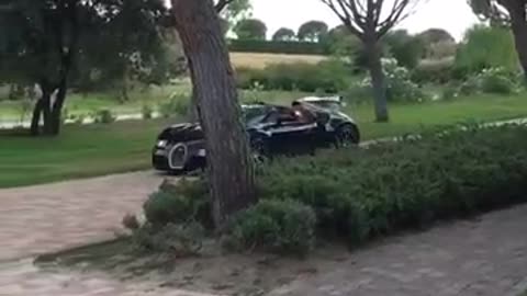 Cristiano Ronaldo Coming Home From Training Real Madrid With His Bugatti Veyron