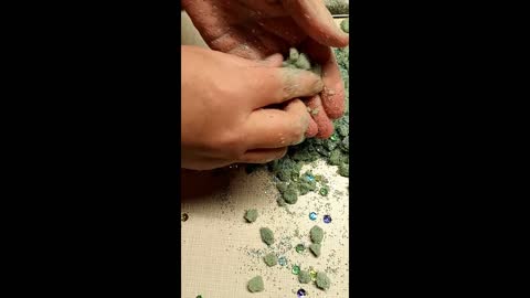 ASMR Floral Foam And Sequins