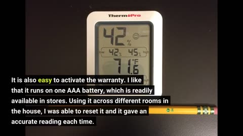 Customer Comments: ThermoPro TP50 Digital Hygrometer Indoor Thermometer Room Thermometer and Hu...