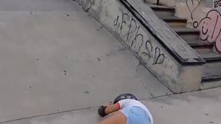 inexperienced skater falling