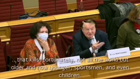 Nobel Price winner Prof Luc Montagnier speaks at the Luxembourg Parliament on covid vaccine danger