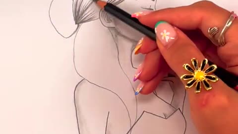 Cool Girl Drawing with Charcoal Shading #shorts #youtubeshorts #drawing