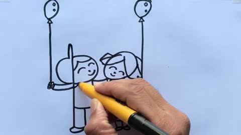 How to Draw a Lovely Couple from letter P