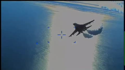 Russian SU-27 downs USA Q9 Reaper drone.