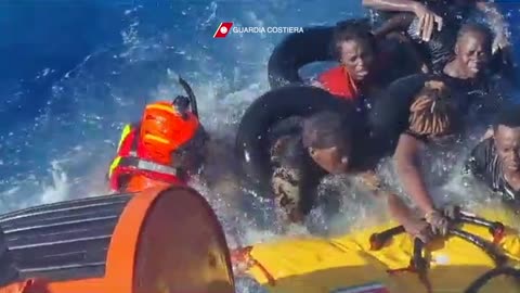 Italian Coast Guard rescues victims of two migrant boat wrecks