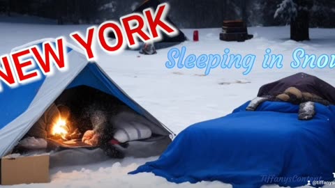 NEW YORK migrants sleeping in snow! Hazardous Cold Winter Snowstorm COMING SOON! #newyork #migrants