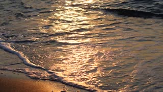Sea Wave Golden Sand Sunrise Ocean Water