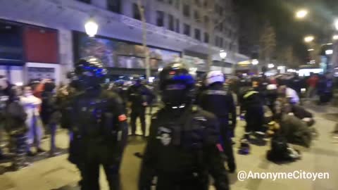 Paris Police Almost Beats Covid Protestor to Death - luckily survives in Critical