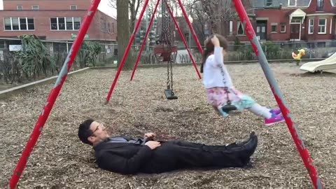 Awesome Dad Perfect Swing Stunt at the Park