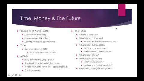 CRP Weekly Webinar #2: Time, Money and The Future