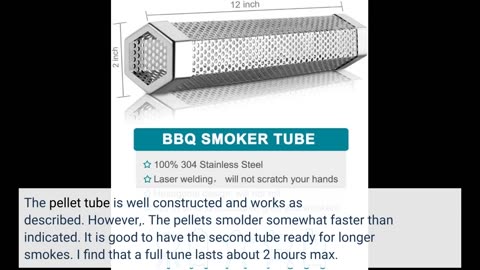 Buyer Comments: Aushucu 2pcs Smoker Tube 12in Pellet Smoker Tube Stainless Steel Smoke Tube for...