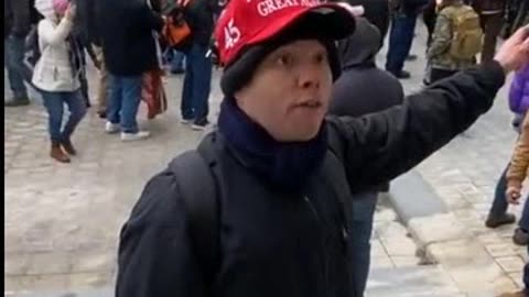 Jan 6th Man Wearing MAGA Cap Begs Capitol Police To Stop Entry to Capitol