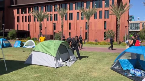 Police are taking down the pro-Palestinian tents at ASU