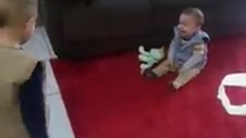 Baby Boy Can't Stop Laughing At Big Brother's Antics