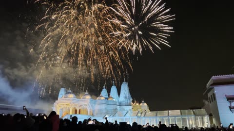 Fireworks in Baps Temple