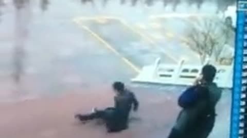 Funny video on raining floor