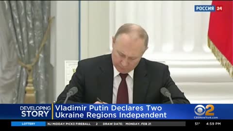 Breaking: Putin declares two regions in Ukraine independent.