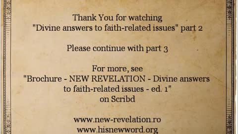 Divine answers to faith-related issues (part 2)