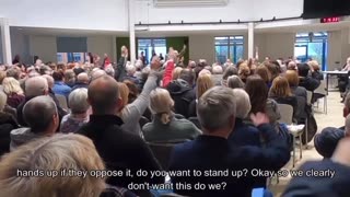 Hundreds packed into a meeting on Wednesday against plans to house 1200 fighting age migrant men...