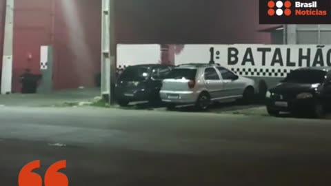 Veja momento exato que o BOPE/RN detonou uma granada deixada na frente de um batalhão da PM em Natal