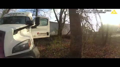 Cop Rearended by Semi on Freeway