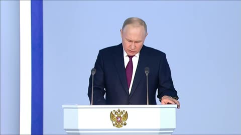 President Vladimir Putin speaks to the Russian Federal Assembly