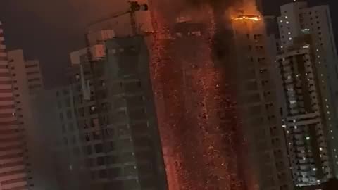 Massive fire engulf under-construction building in Recife, Brazil