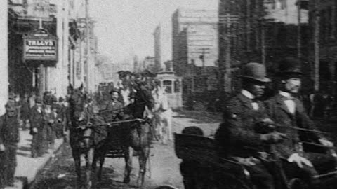 South Spring Street, Los Angeles, California (1898 Original Black & White Film)