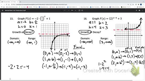 IM3 Alg2 CC Unit 7 Exponential Functions Review