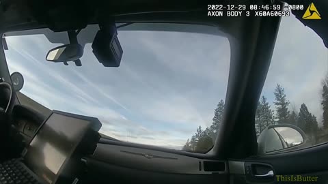 Officer shoots at suspect and his truck 36 times when he drove his truck on top of a police cruiser