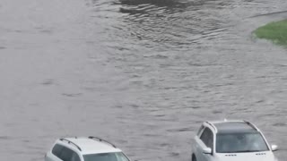 Double Trouble as Cars Get Stuck in a Flood