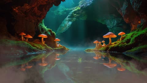 Magical Secret Cave + Enchanting Mushrooms + 40 Min Ambient Music and Relaxation